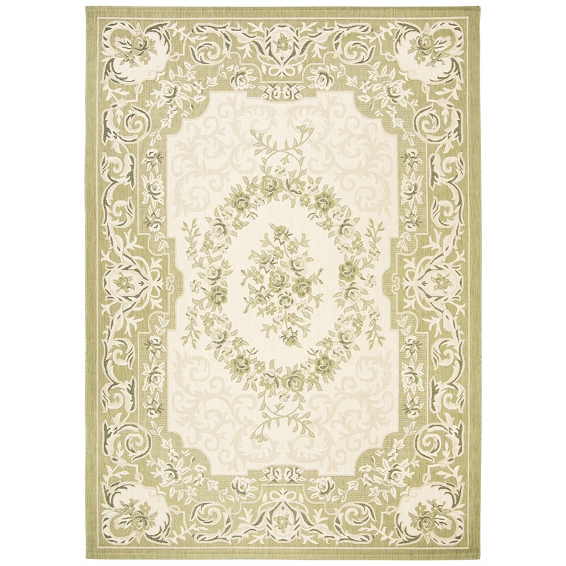 Pemberly Row Polypropylene Cream Indoor Outdoor Rug - 8' x 11'