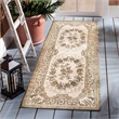 Pemberly Row Polypropylene Cream Indoor Outdoor Rug - Round 5'3
