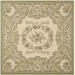 Pemberly Row Polypropylene Cream Indoor Outdoor Rug - Square 6'7
