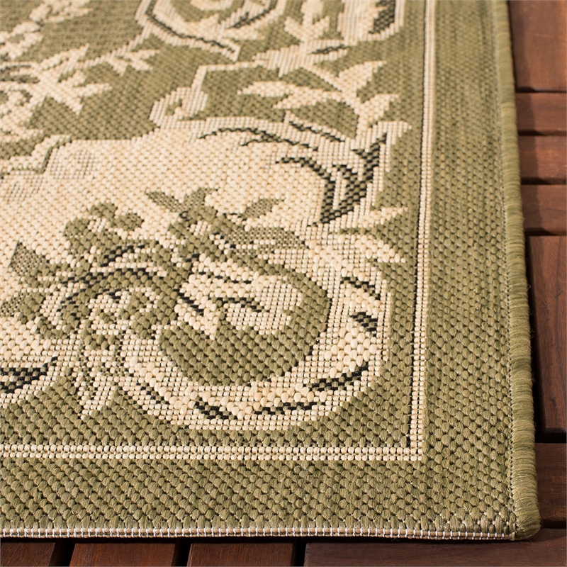 Pemberly Row Polypropylene Cream Indoor Outdoor Rug - Square 6'7