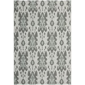 Pemberly Row Polypropylene Light Grey Anthracite Indoor Outdoor Rug - 4' x 5'7&quot