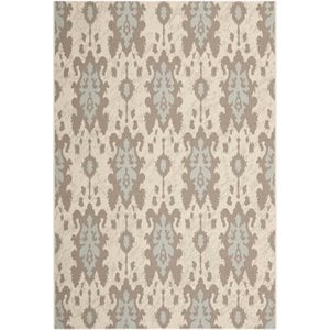 Pemberly Row Polypropylene Beige Indoor Outdoor Rug - 2'7&quot x 5'