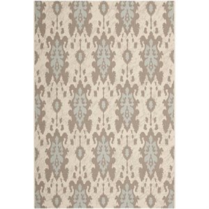 Pemberly Row Polypropylene Beige Indoor Outdoor Rug - 6'7&quot x 9'6&quot