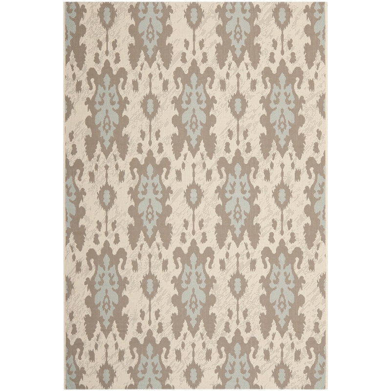 Pemberly Row Polypropylene Beige Indoor Outdoor Rug - 8' x 11'