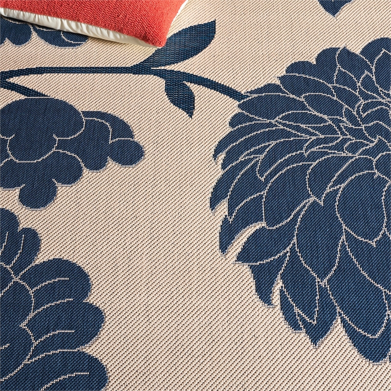 Pemberly Row Polypropylene Beige Indoor Outdoor Rug - 2' x 3'7