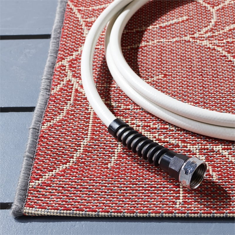 Pemberly Row Polypropylene Anthracite Indoor Outdoor Rug - 2' x 3'7