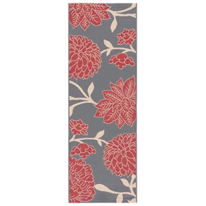 Pemberly Row Polypropylene Anthracite Indoor Outdoor Rug - Runner 2'3&quot x 6'7&quot