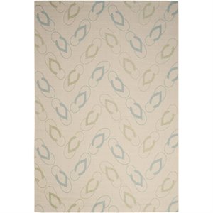 Pemberly Row Polypropylene Beige Indoor Outdoor Rug - 5'3&quot x 7'7&quot