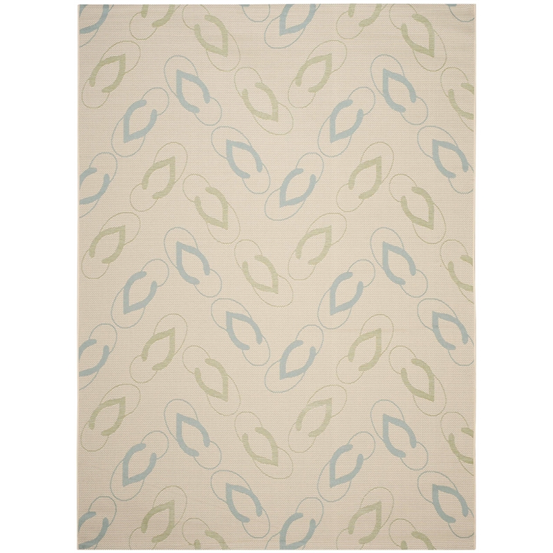 Pemberly Row Polypropylene Beige Indoor Outdoor Rug - 8' x 11'