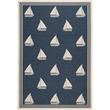 Pemberly Row Polypropylene Navy Indoor Outdoor Rug - 6'7