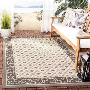 Pemberly Row Polypropylene Beige Indoor Outdoor Rug - 2'7&quot x 5'