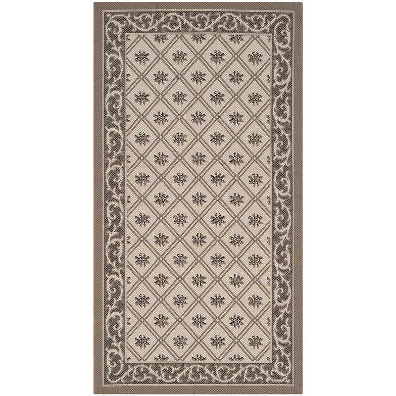 Pemberly Row Polypropylene Beige Indoor Outdoor Rug - 2'7