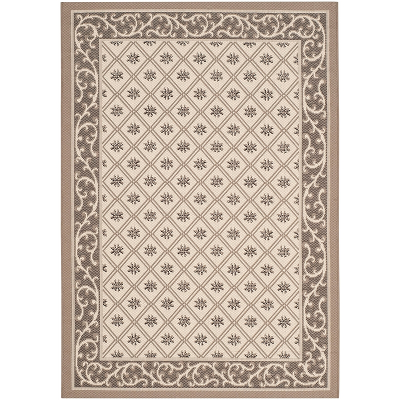 Pemberly Row Polypropylene Beige Indoor Outdoor Rug - 4' x 5'7