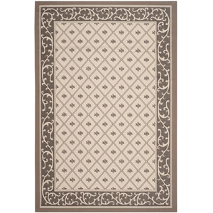 Pemberly Row Polypropylene Beige Indoor Outdoor Rug - 6'7&quot x 9'6&quot