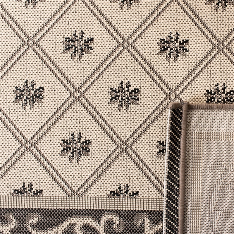 Pemberly Row Polypropylene Beige Indoor Outdoor Rug - 9' x 12'