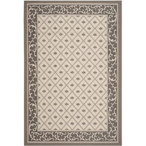Pemberly Row Polypropylene Beige Indoor Outdoor Rug - Runner 2'3&quot x 6'7&quot