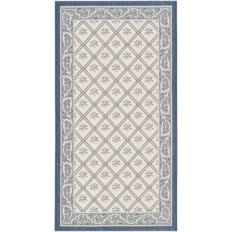 Pemberly Row Polypropylene Beige Indoor Outdoor Rug - 2'7