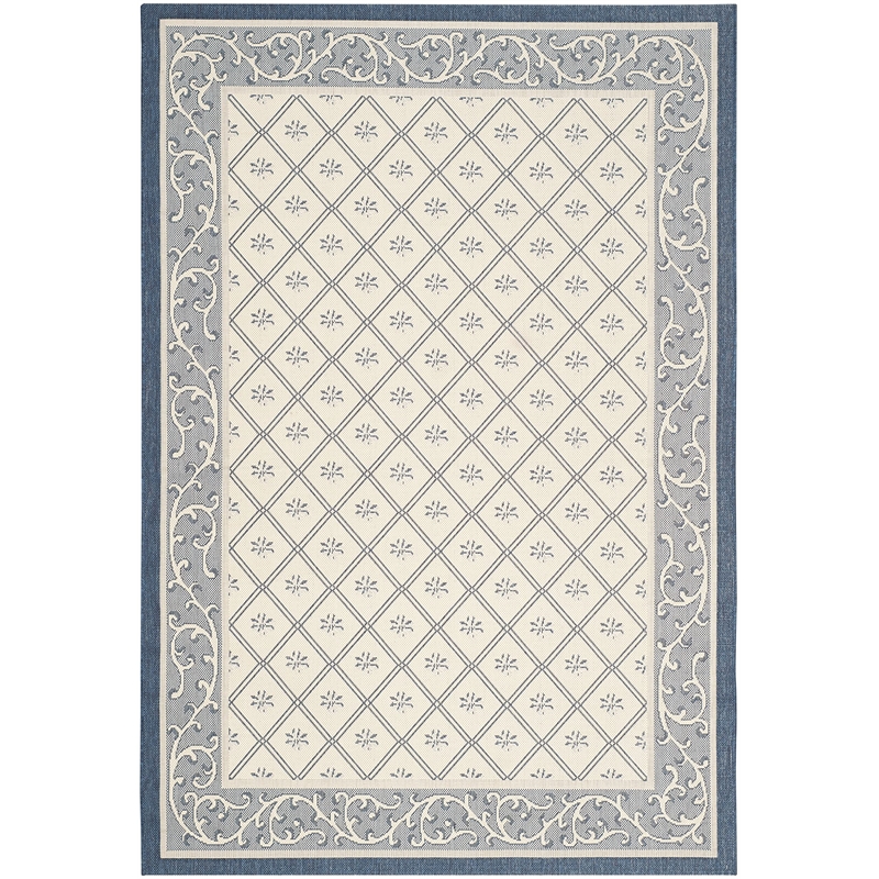 Pemberly Row Polypropylene Beige Indoor Outdoor Rug - 5'3