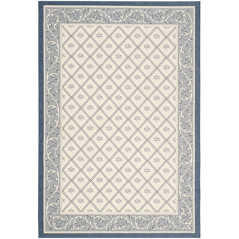 Pemberly Row Polypropylene Beige Indoor Outdoor Rug - 6'7