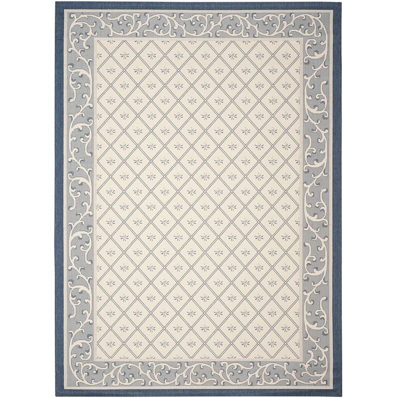 Pemberly Row Polypropylene Beige Indoor Outdoor Rug - 8' x 11'