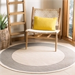 Pemberly Row Polypropylene Grey Indoor Outdoor Rug - Round 7'10