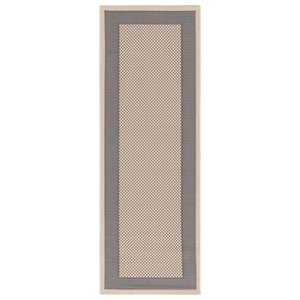 Pemberly Row Polypropylene Grey Indoor Outdoor Rug - Runner 2'3&quot x 8'