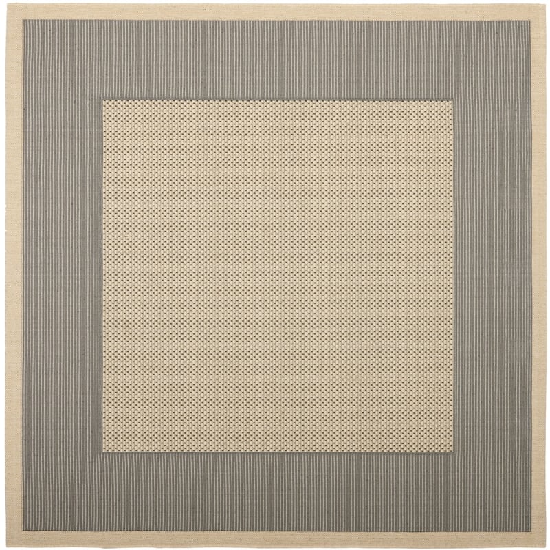 Pemberly Row Polypropylene Grey Indoor Outdoor Rug - Square 7'10