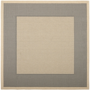 Pemberly Row Polypropylene Grey Indoor Outdoor Rug - Square 7'10&quot