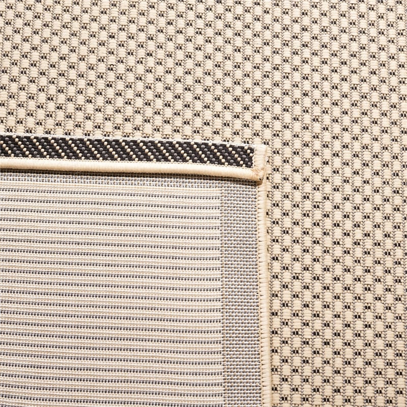 Pemberly Row Polypropylene Grey Indoor Outdoor Rug - Square 7'10