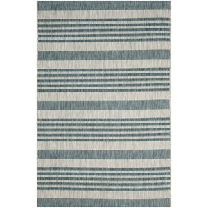 Pemberly Row Polypropylene Grey Indoor Outdoor Rug - 2' x 3'7&quot