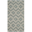 Pemberly Row Polypropylene Grey Indoor Outdoor Rug - 2'7