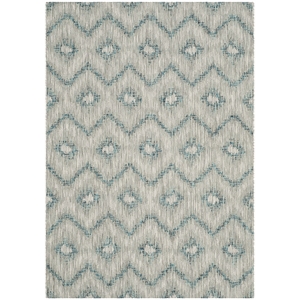 Pemberly Row Polypropylene Grey Indoor Outdoor Rug - 4' x 5'7&quot