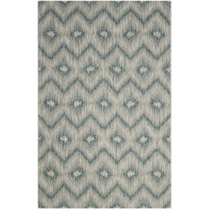 Pemberly Row Polypropylene Grey Indoor Outdoor Rug - 5'3&quot x 7'7&quot