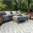 Pemberly Row Polypropylene Grey Indoor Outdoor Rug - 9' x 12'