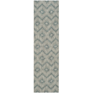 Pemberly Row Polypropylene Grey Indoor Outdoor Rug - Runner 2'3&quot x 8'