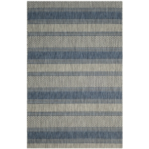Pemberly Row Polypropylene Grey Indoor Outdoor Rug - 4' x 5'7&quot