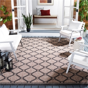 Pemberly Row Polypropylene Natural Indoor Outdoor Rug - 6'7&quot x 9'6&quot