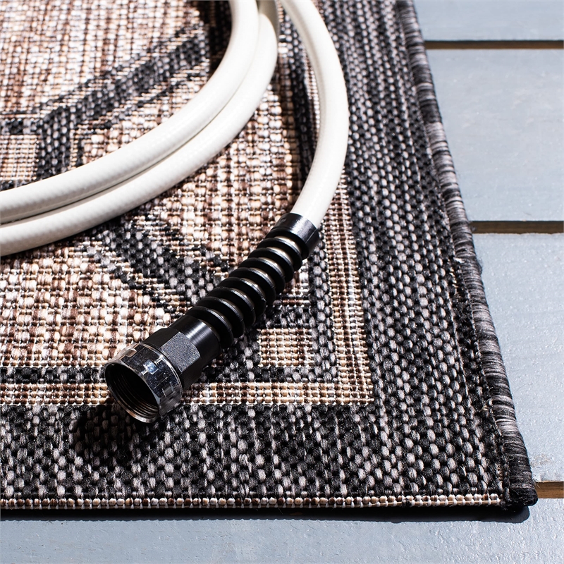 Pemberly Row Polypropylene Natural Indoor Outdoor Rug - 8' x 11'