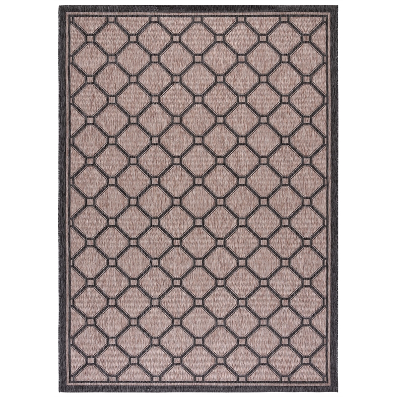 Pemberly Row Polypropylene Natural Indoor Outdoor Rug - 9' x 12'