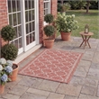 Pemberly Row Polypropylene Red Indoor Outdoor Rug - 2' x 3'7