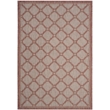Pemberly Row Polypropylene Red Indoor Outdoor Rug - 6'7
