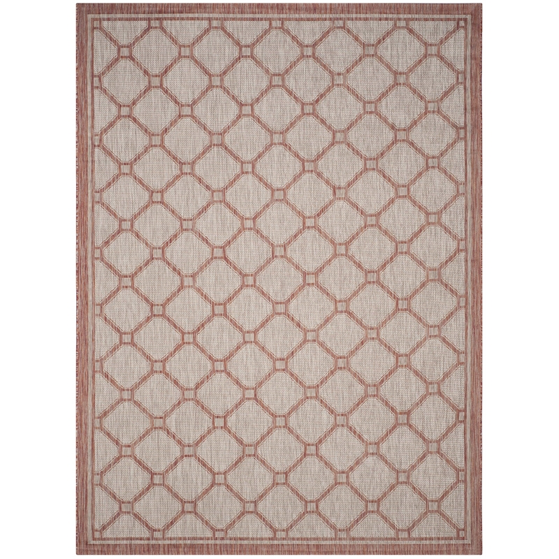Pemberly Row Polypropylene Red Indoor Outdoor Rug - 8' x 11'