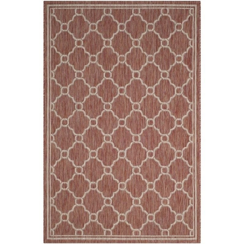 Pemberly Row Polypropylene Red Indoor Outdoor Rug - 9' x 12'