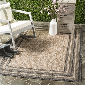 Pemberly Row Polypropylene Natural Indoor Outdoor Rug - 5'3&quot x 7'7&quot