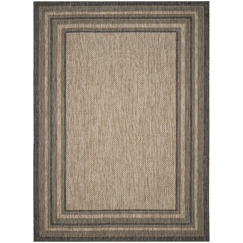 Pemberly Row Polypropylene Natural Indoor Outdoor Rug - 6'7