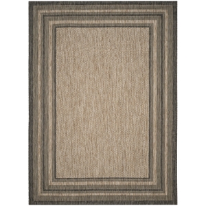 Pemberly Row Polypropylene Natural Indoor Outdoor Rug - 9' x 12'