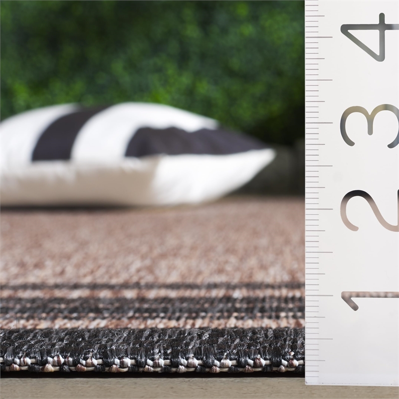 Pemberly Row Polypropylene Natural Indoor Outdoor Rug - Runner 2'3