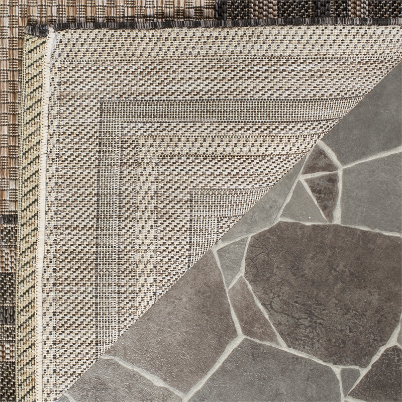 Pemberly Row Polypropylene Natural Indoor Outdoor Rug - Runner 2'3