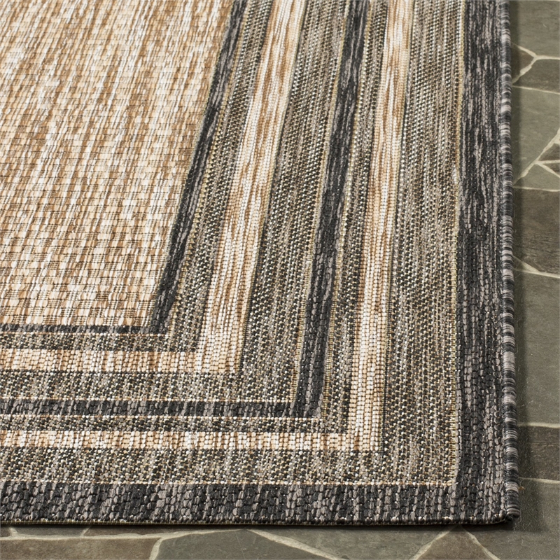 Pemberly Row Polypropylene Natural Indoor Outdoor Rug - Runner 2'3