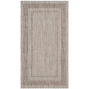 Pemberly Row Polypropylene Beige Indoor Outdoor Rug - 2' x 3'7&quot